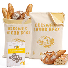 Nisuez 2 pack beeswax bread bags 16x12 inch