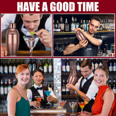 Nitial bar shaker rose gold stainless steel 8 oz