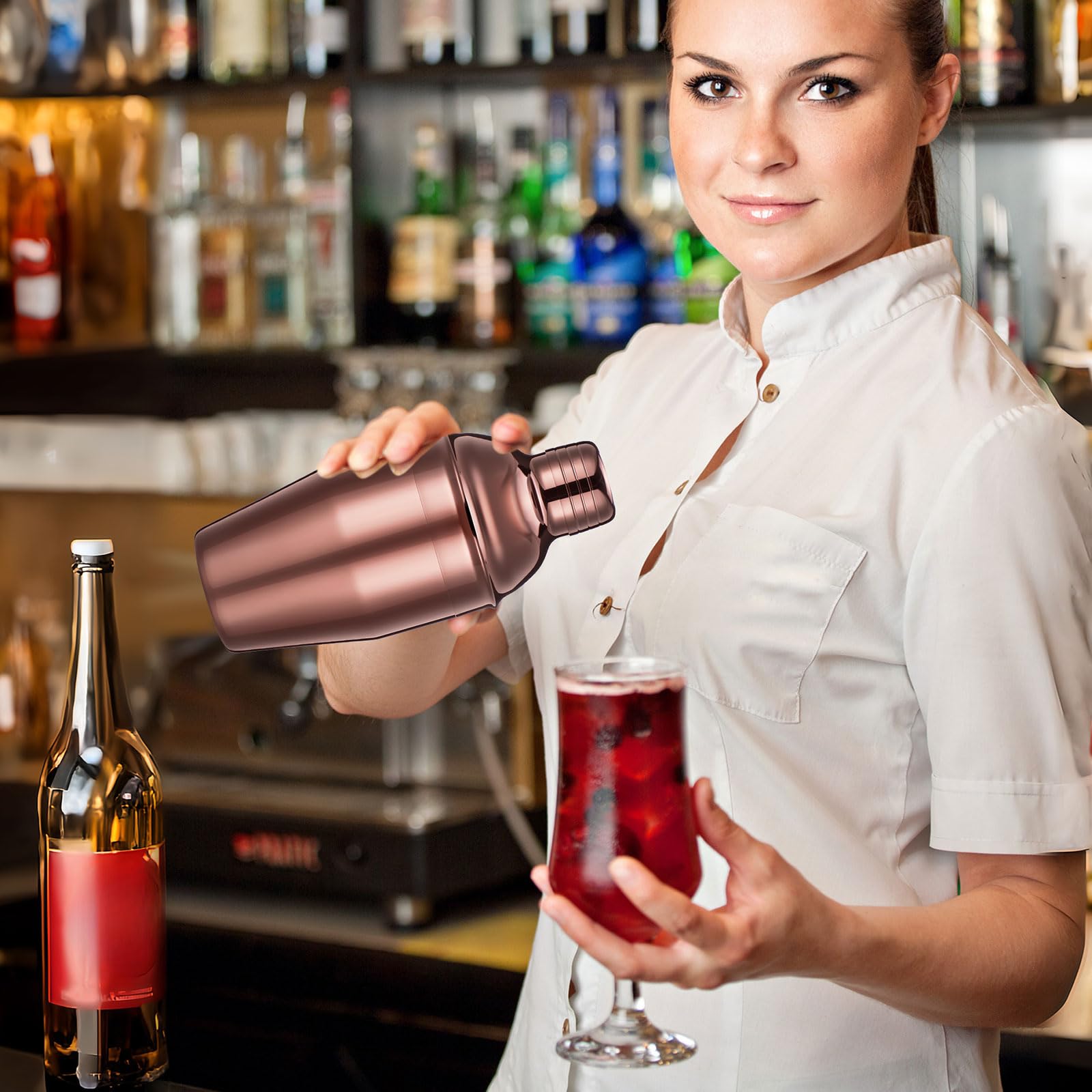 Nitial rose gold cocktail shaker pack 6