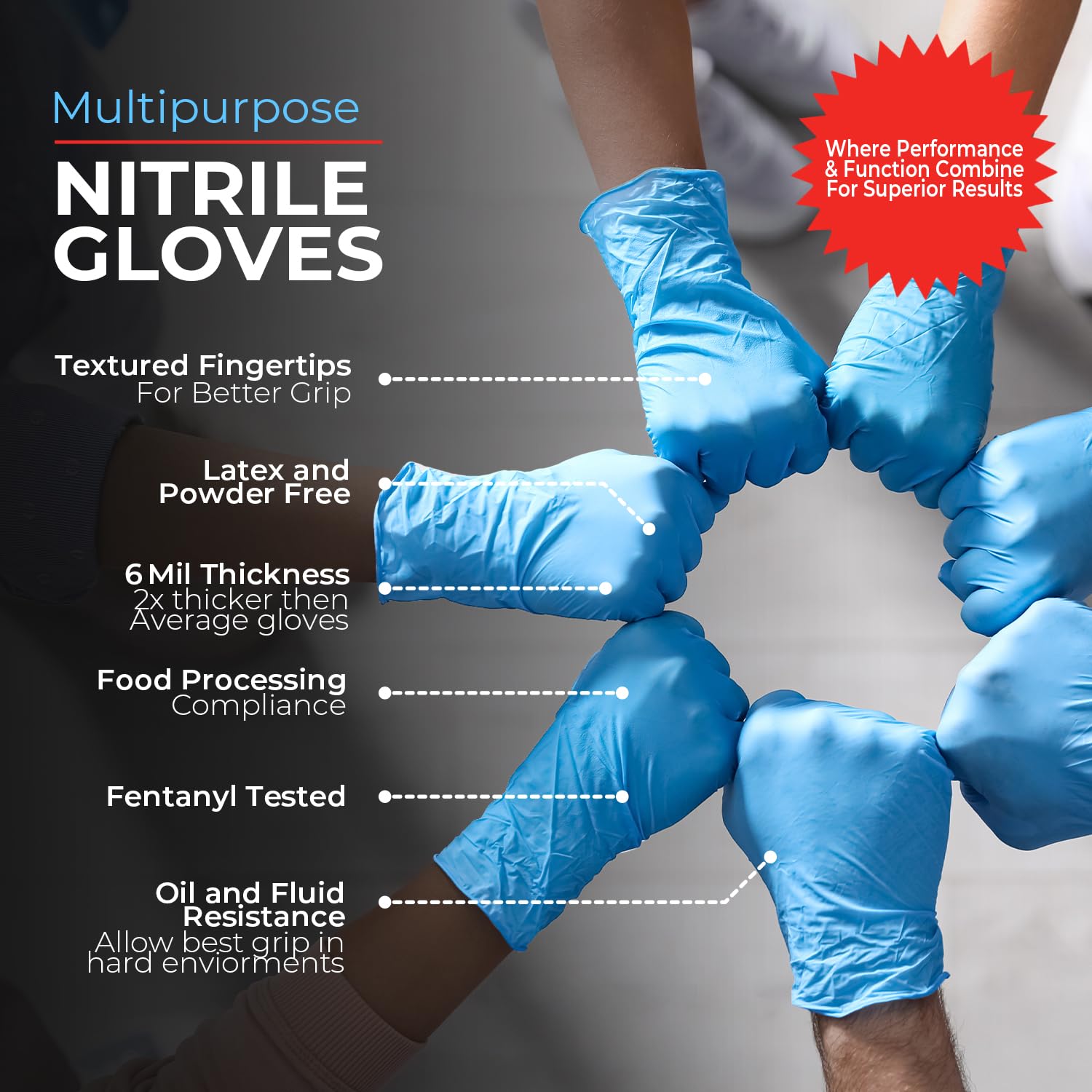 Food safe nitrile gloves suitable for cooking and cleaning