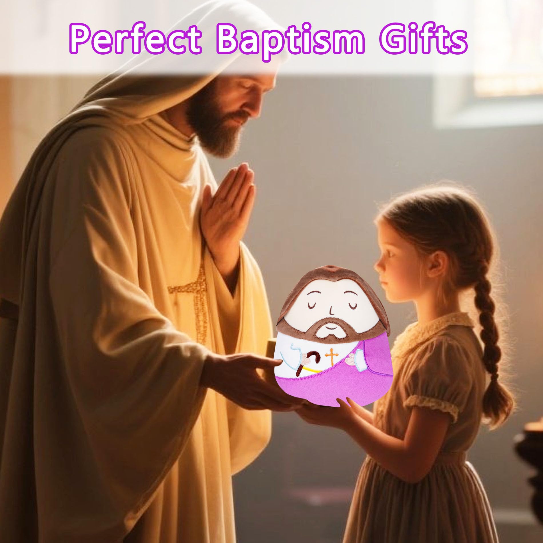 Educational Jesus plush pillow for play and faith