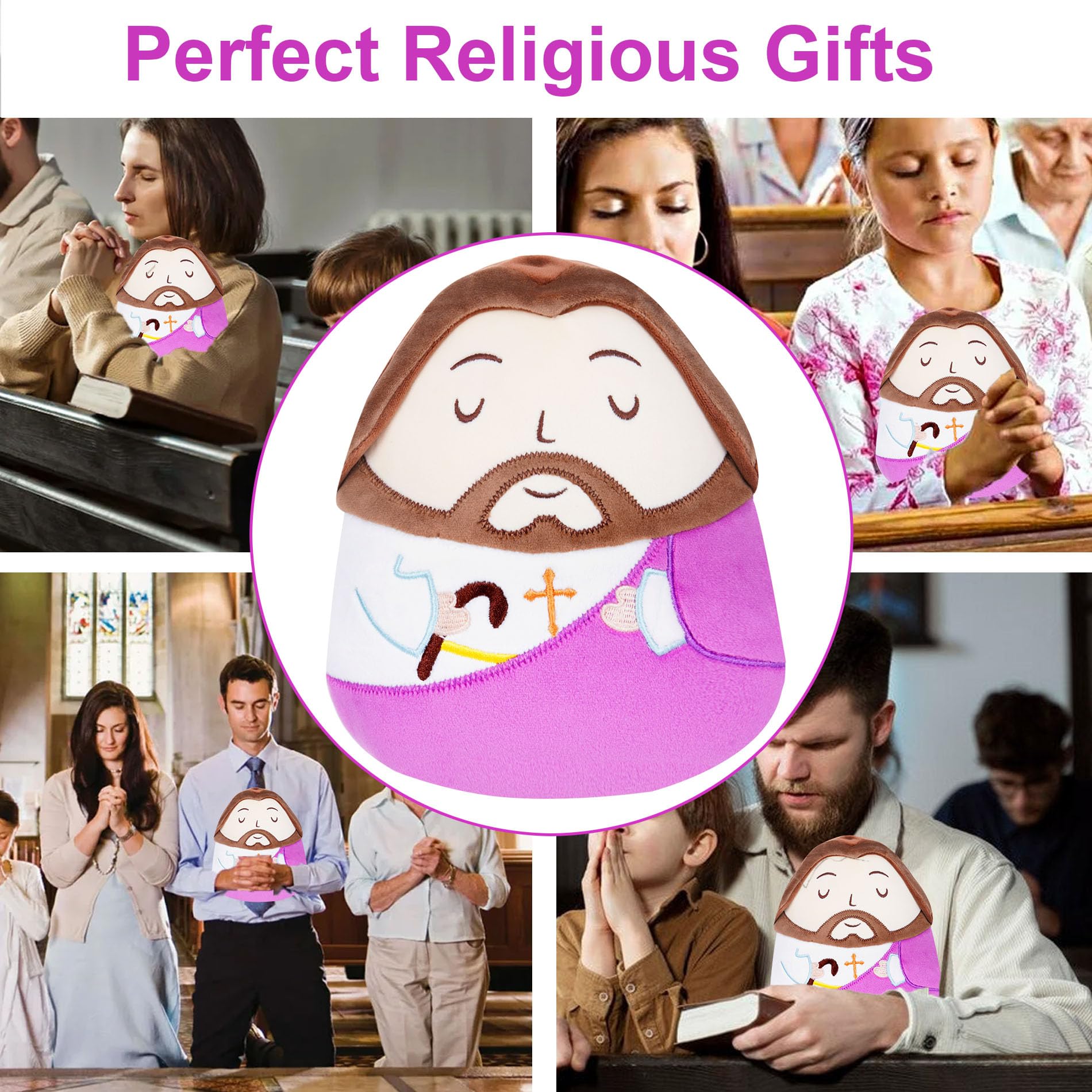 Cross chest embroidery NIUBEHOHO Jesus Plush Pillow