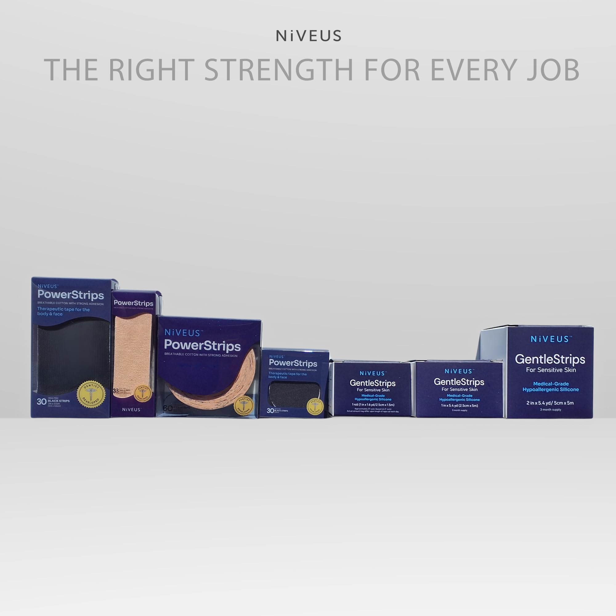 Niveus Gentle Silicone Tape Strips clear perforated tape applied to skin