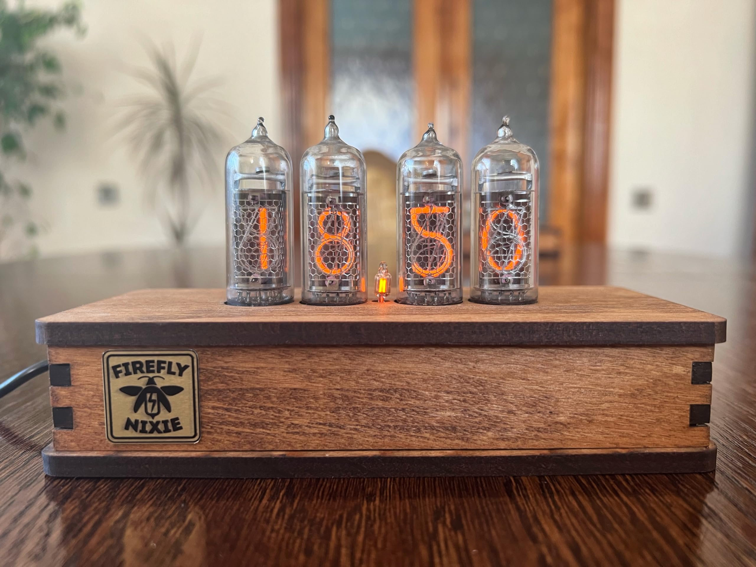 Real retro IN-14 nixie tubes glowing digits