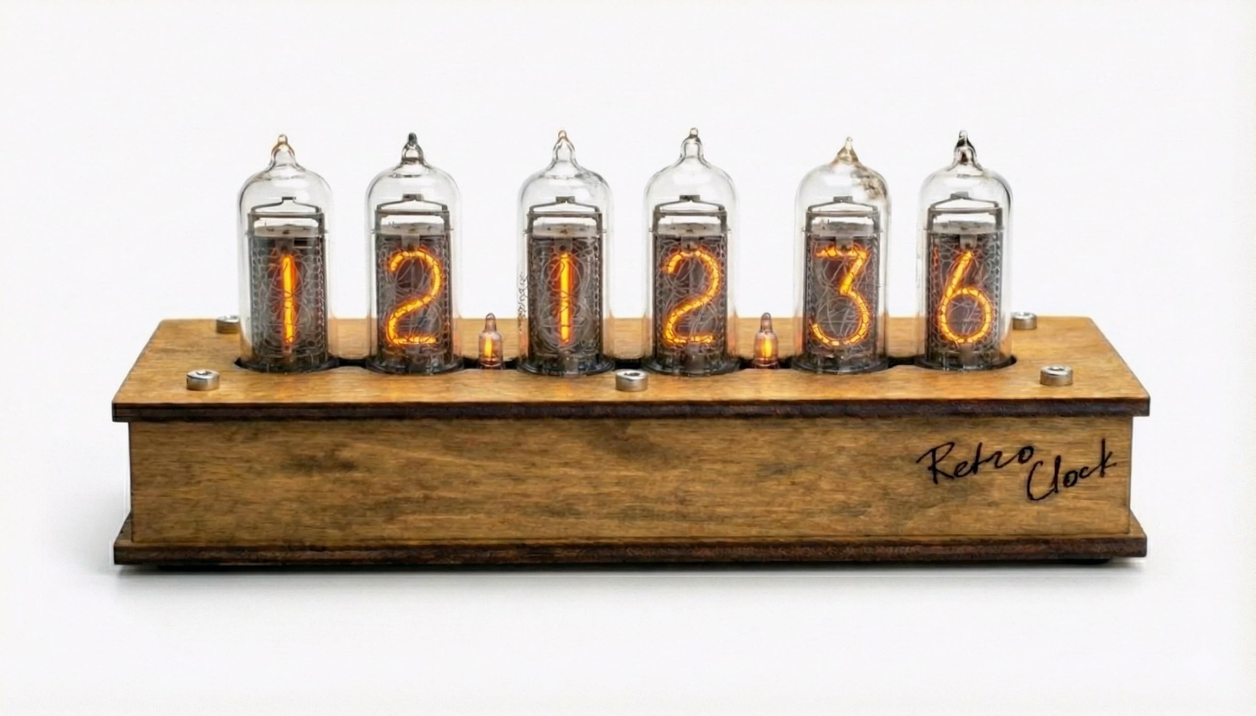 Clock with blue LED backlight on Nixie Tube Clock