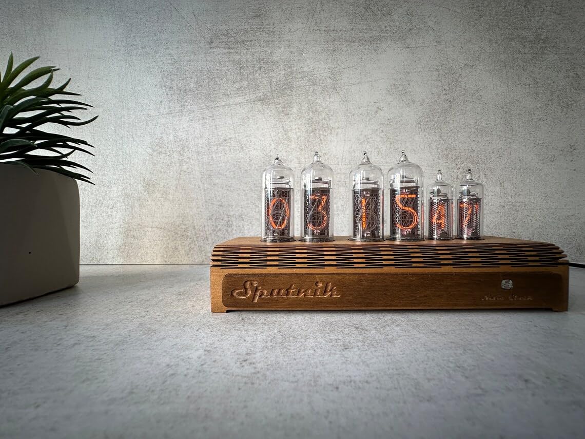 Nixie Tube Clock packaging contents power adapter and manual