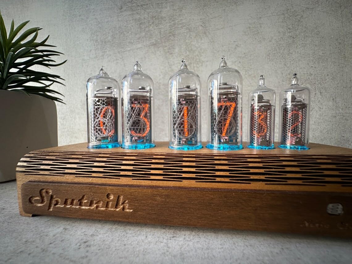 Blue LED backlight detail on Nixie Tube Clock