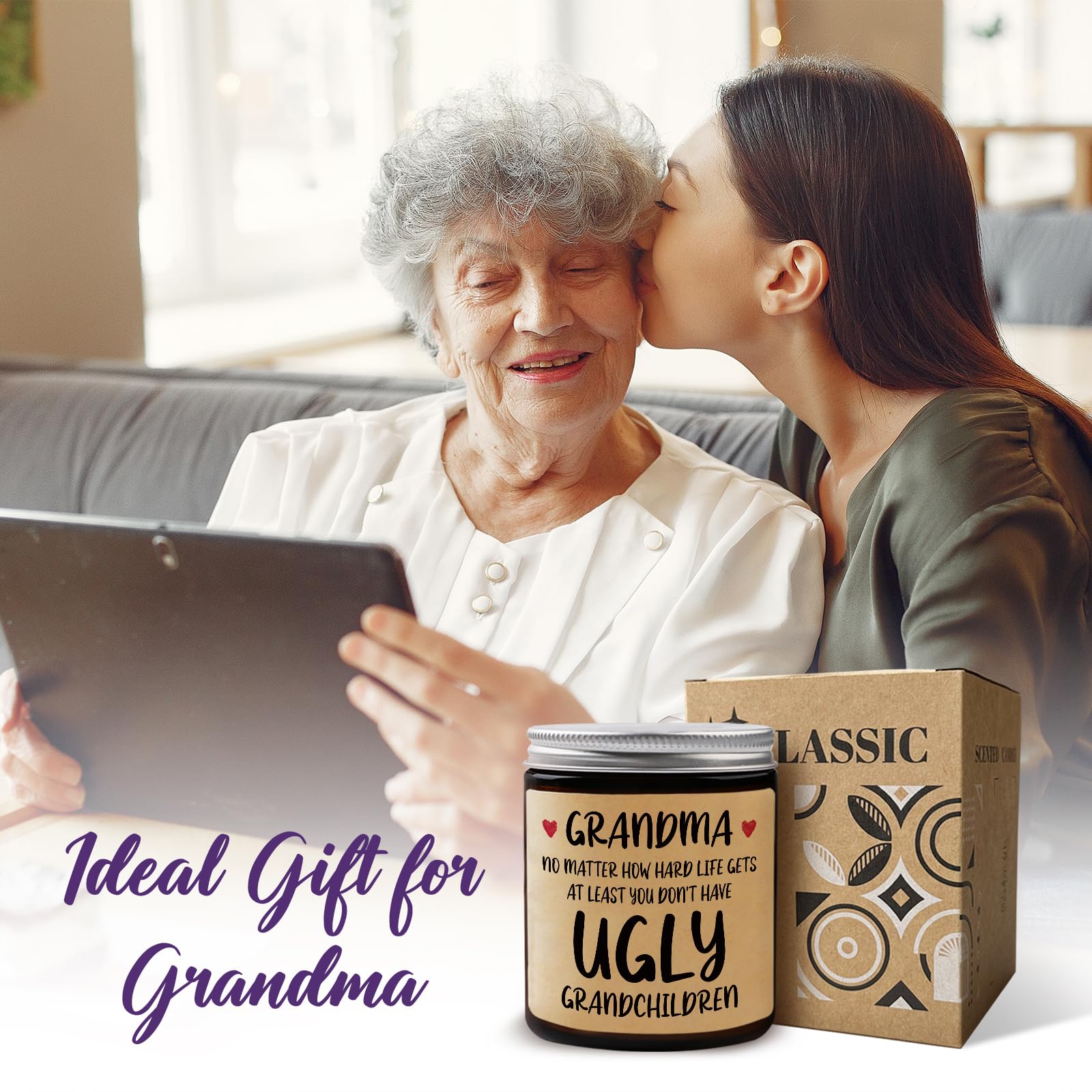 grandma gifts lavender candle by niyewsor