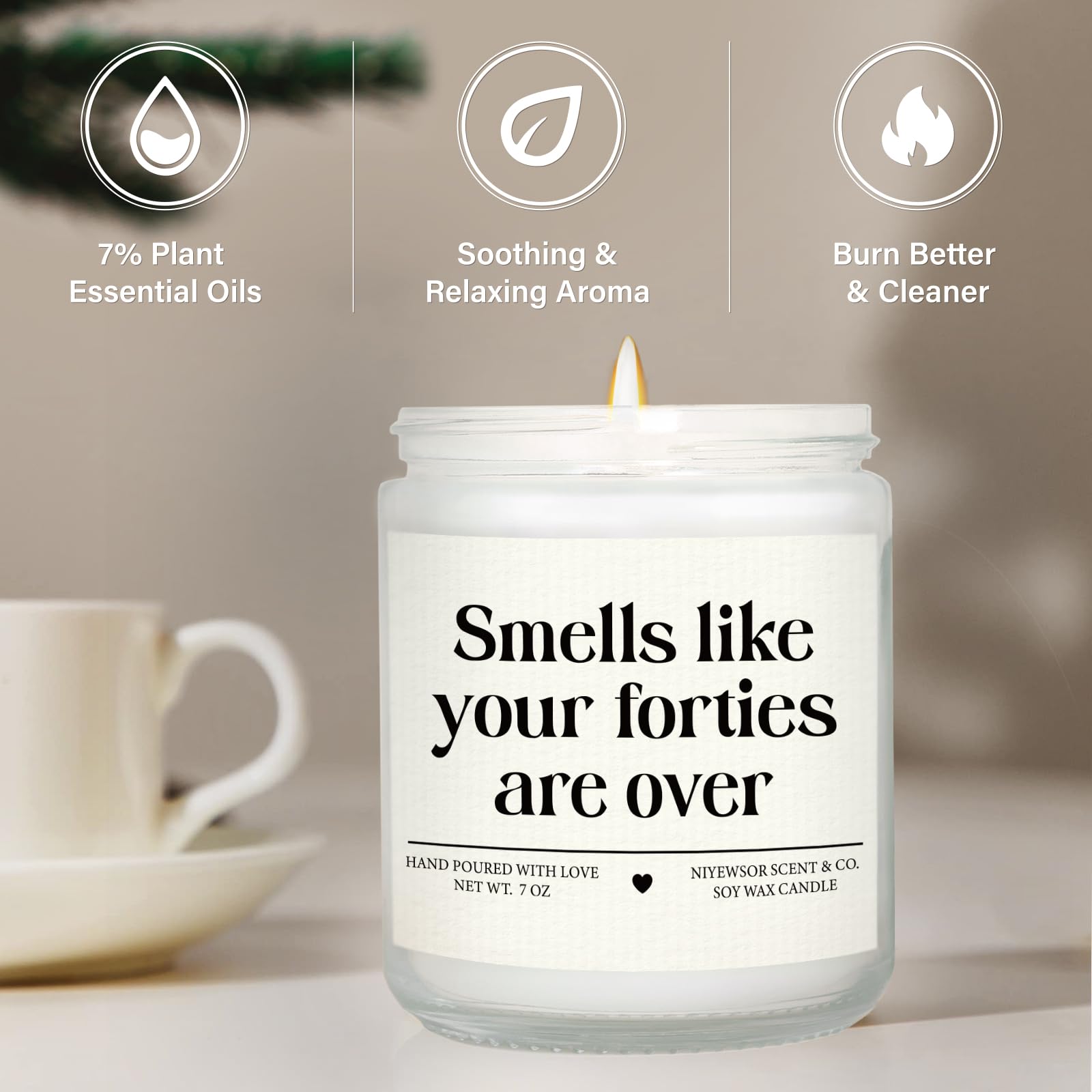 Hand poured natural soy wax candle with cotton wick