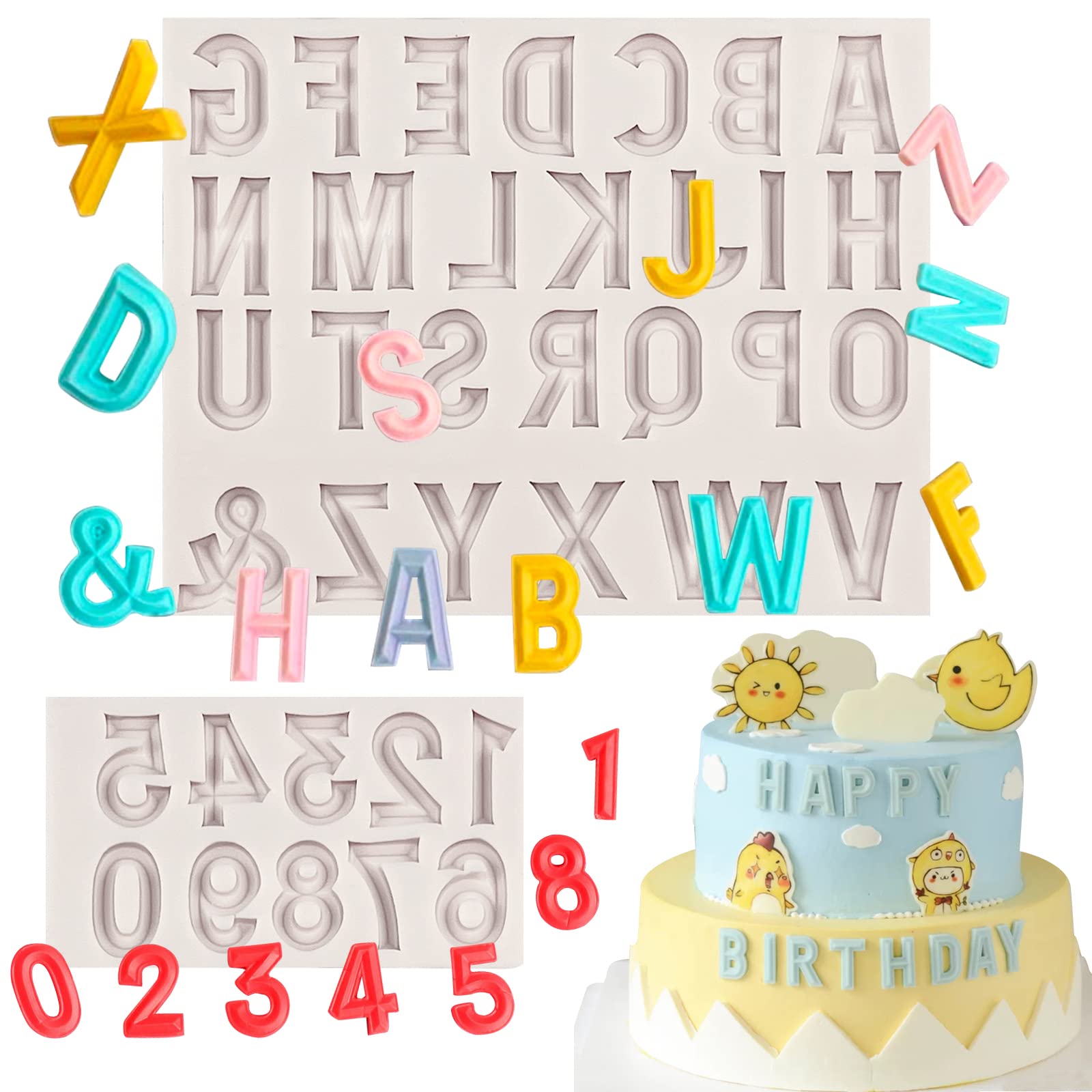 nklbio fondant molds with 0-9 numbers and 26 letters