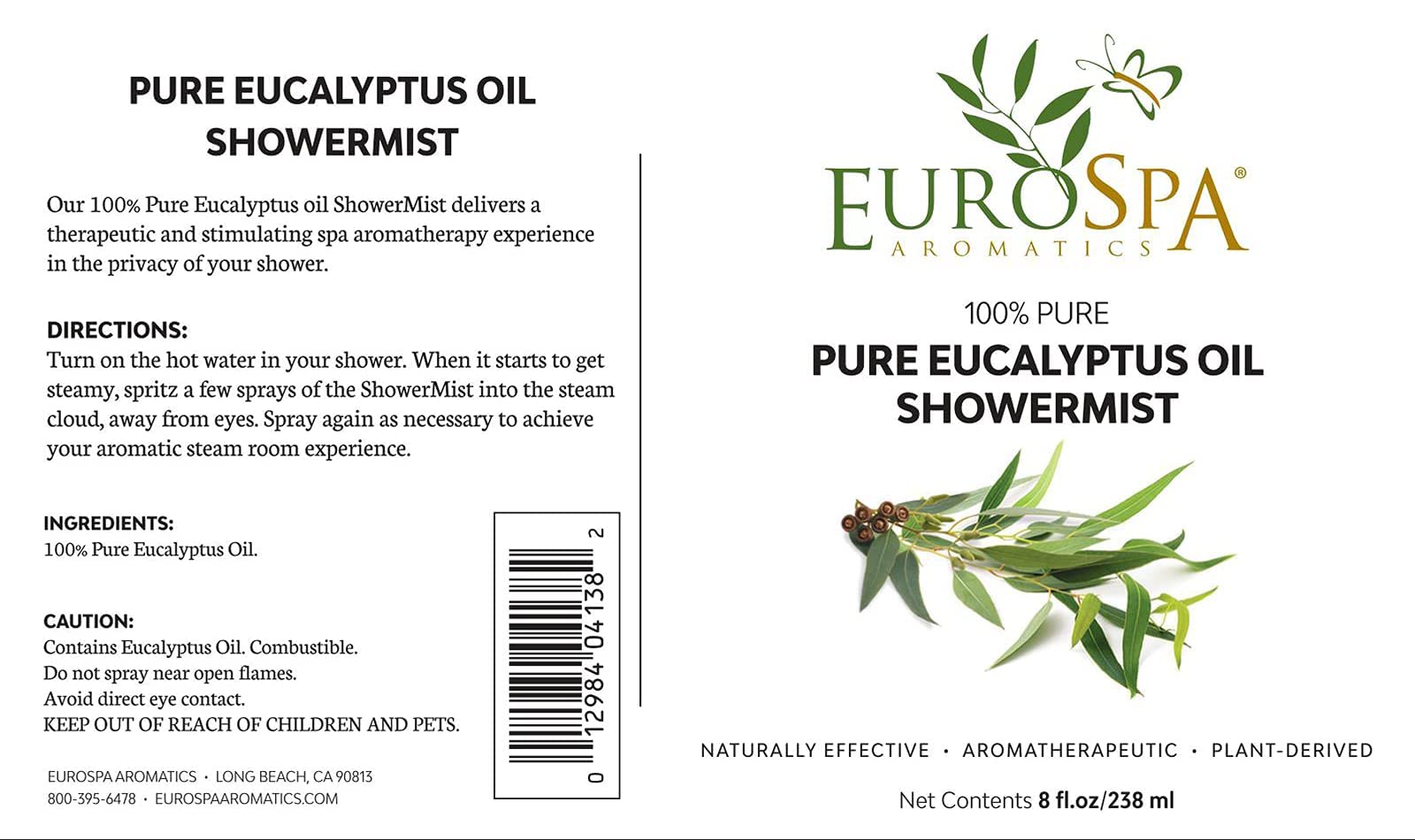 Eucalyptus oil aromatherapy in shower spray packaging