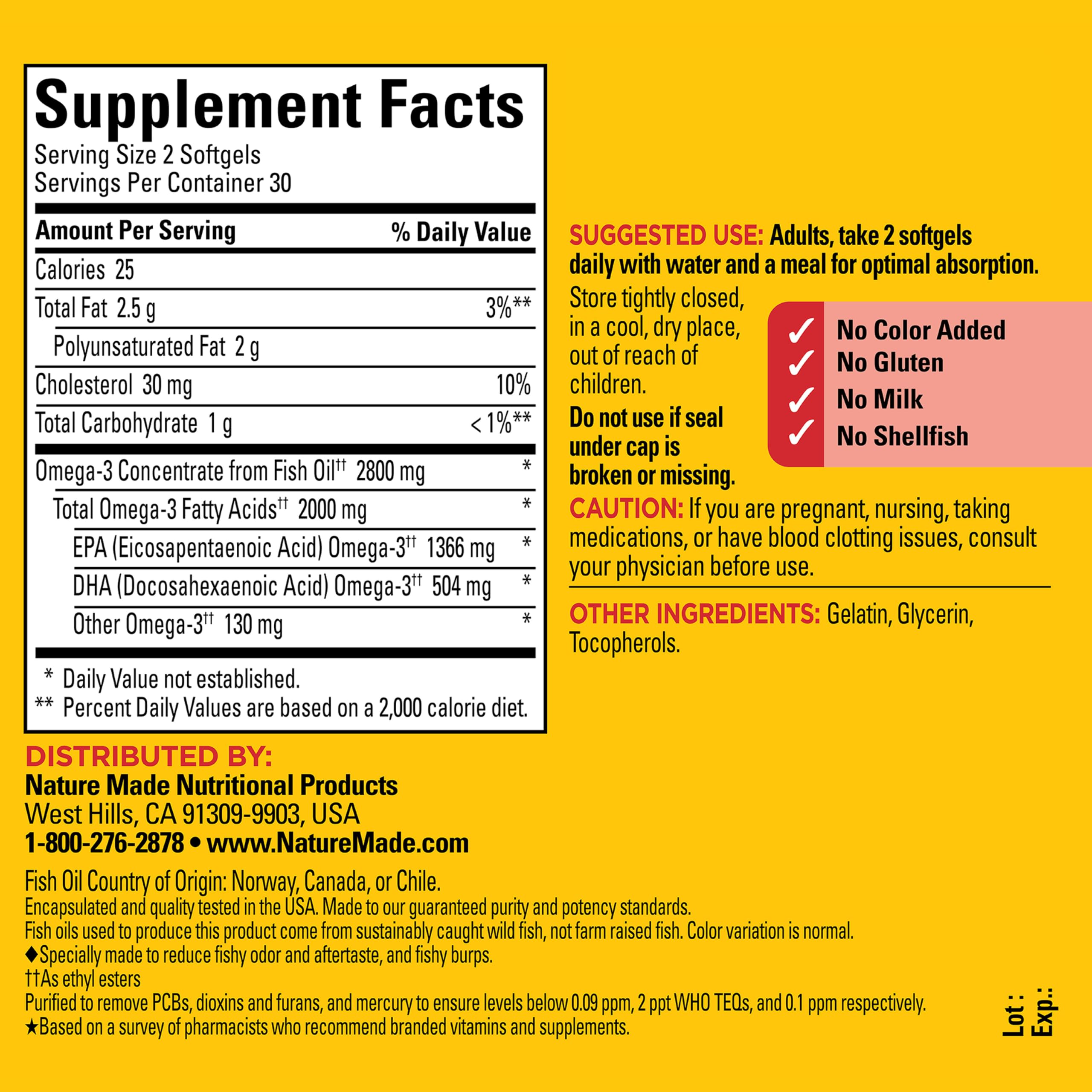 Mercury purified omega-3 fish oil formula