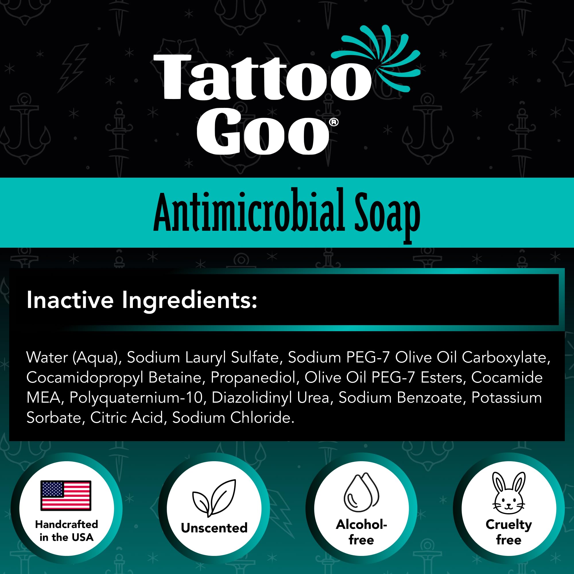 Piercing and tattoo aftercare soap from Tattoo Goo