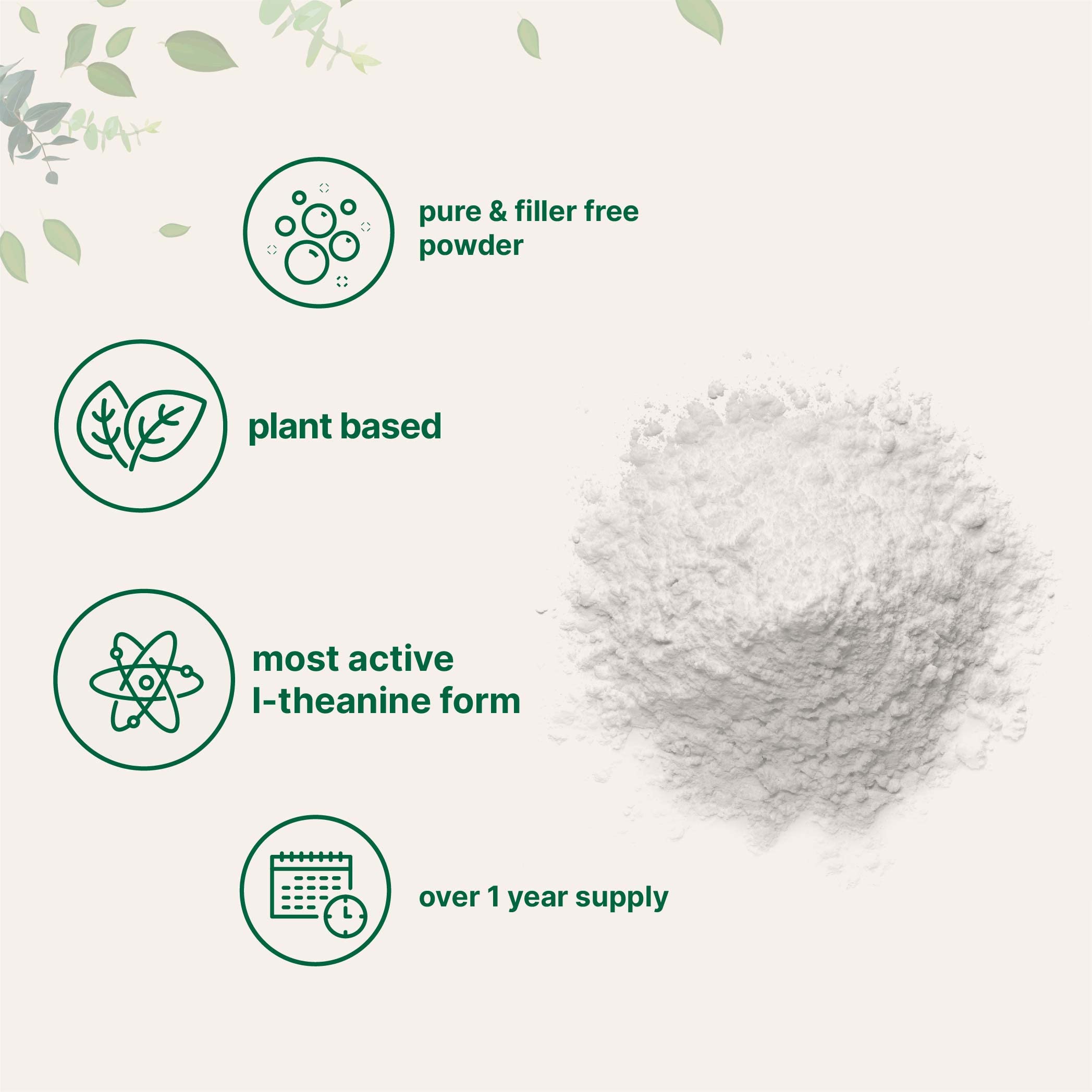L-Theanine powder scoop included for measurement