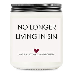 No Longer Living in Sin candle 7 oz frosted jar
