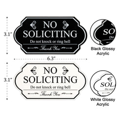 Acrylic no soliciting sign with card and kraft envelope included