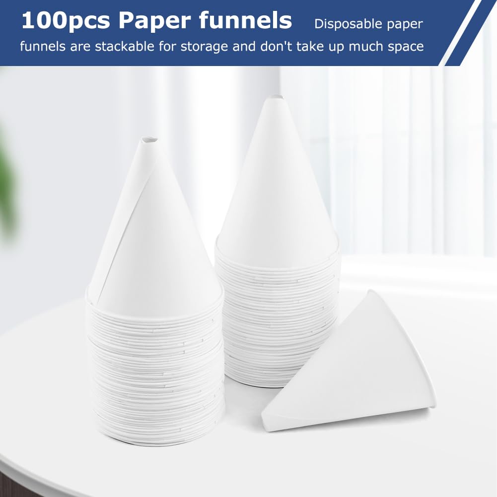 no-spill design disposable paper funnels for automotive use
