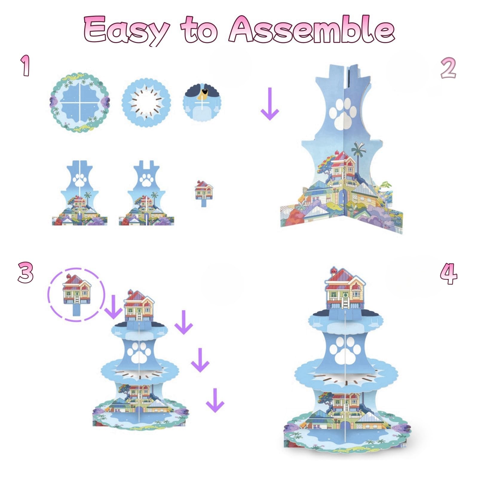 no tool assembly cupcake stand blue