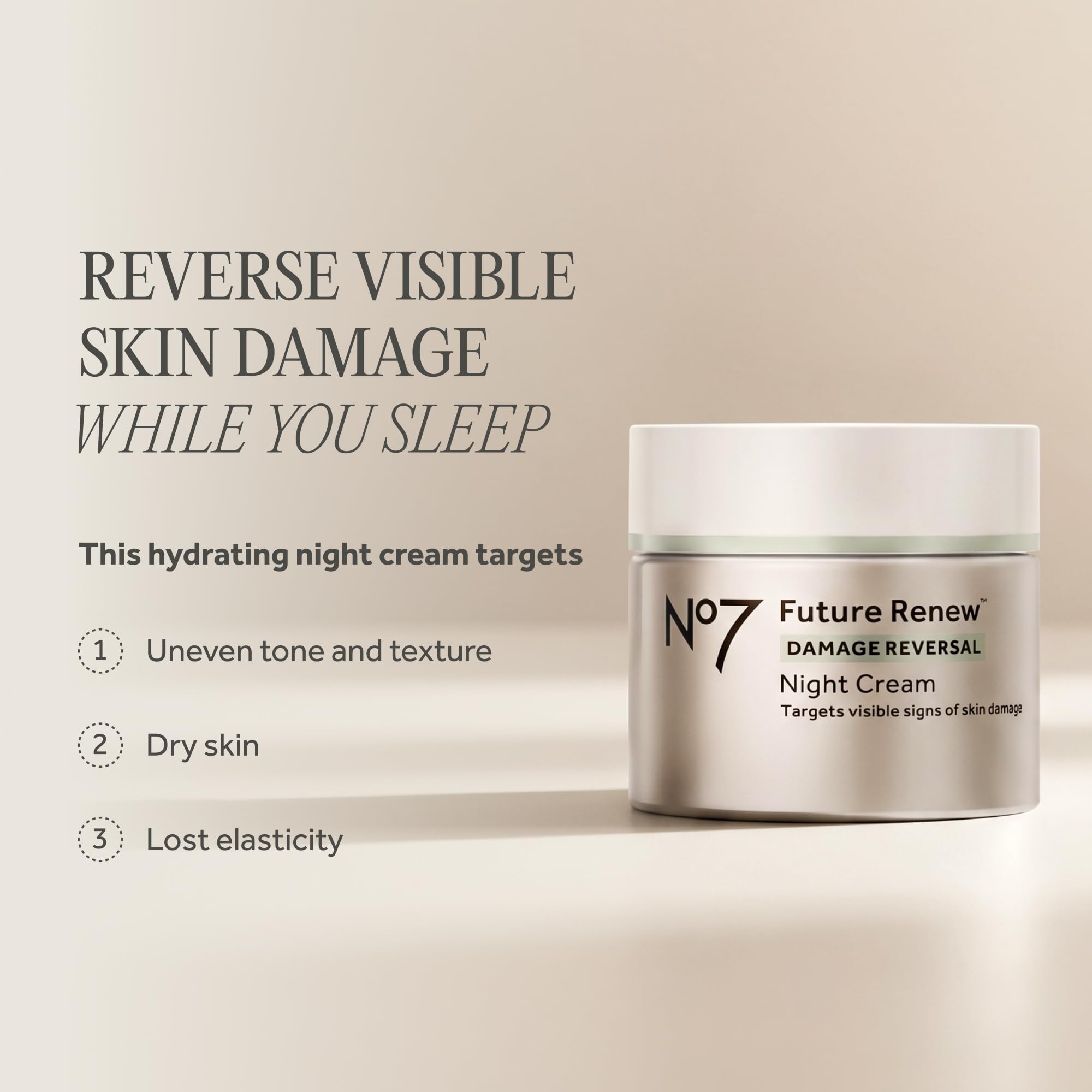 No7 Future Renew Damage Reversal Night Cream branding image