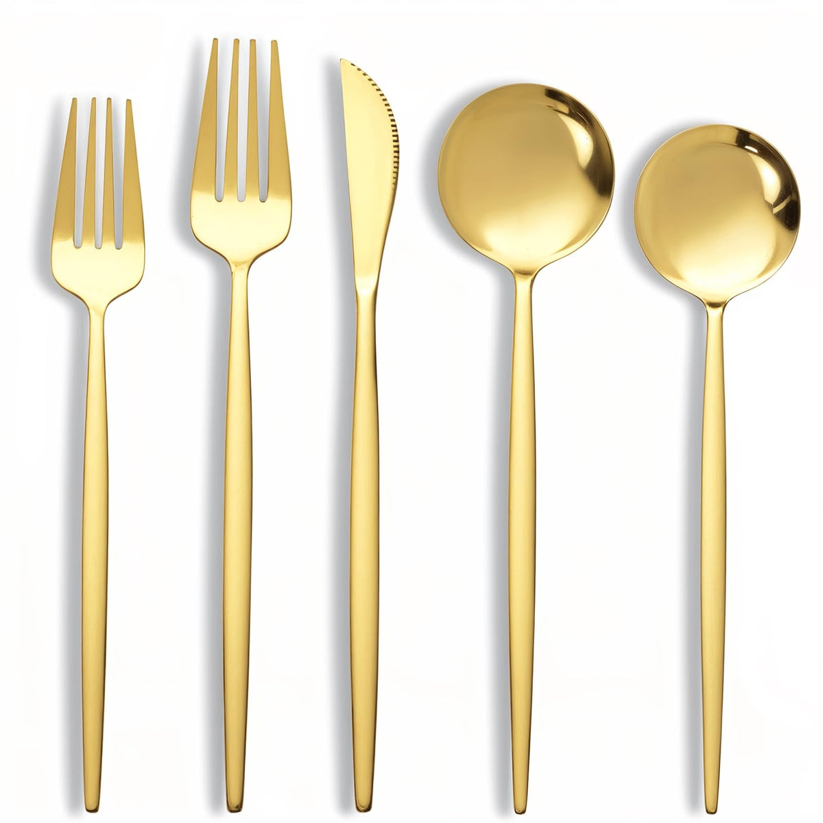 NOCCUR 40-Piece Gold Silverware Set for 8 dining arrangement