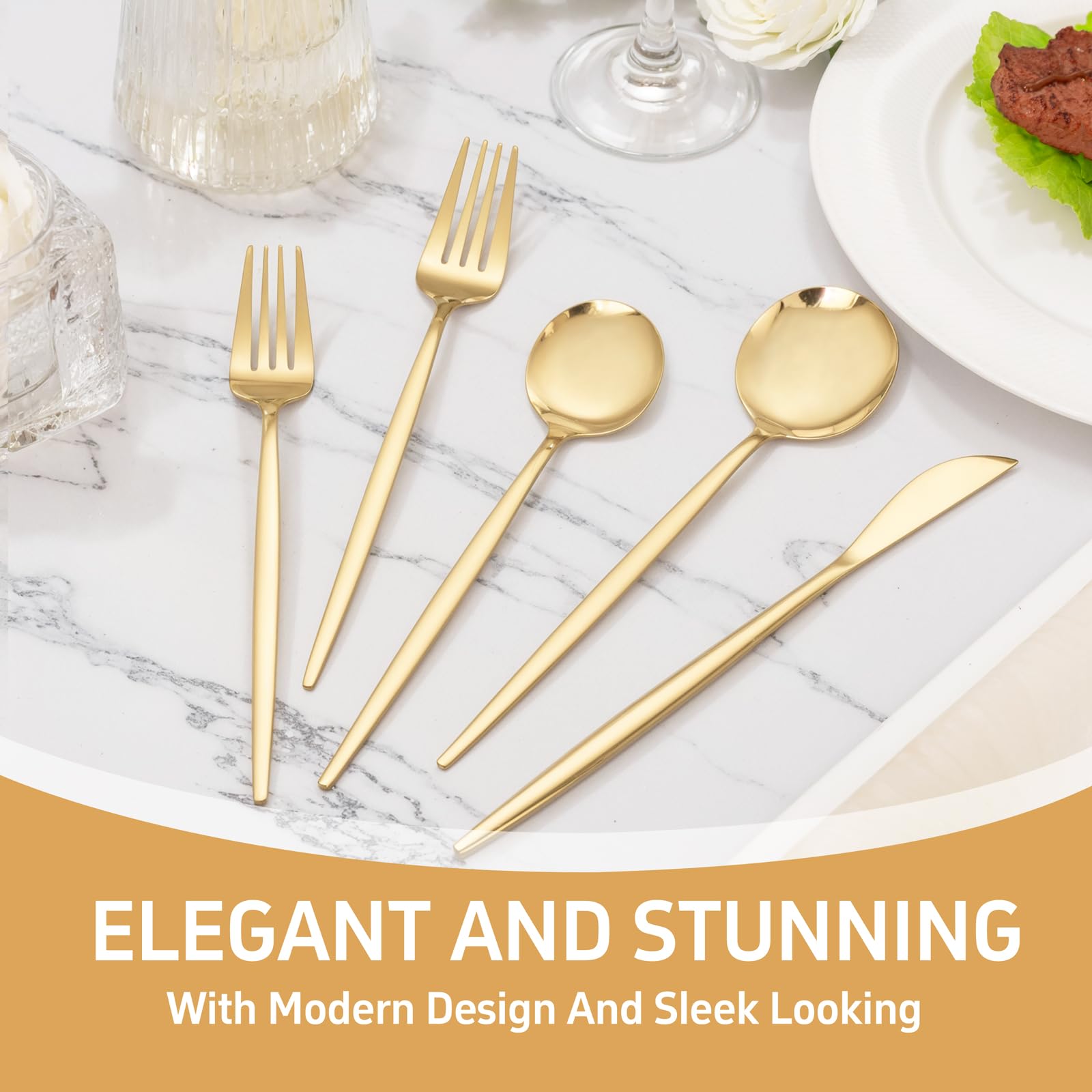 NOCCUR 8-person cutlery arrangement with knives forks spoons