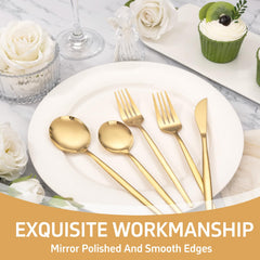 NOCCUR gold silverware spoons in 40-piece set