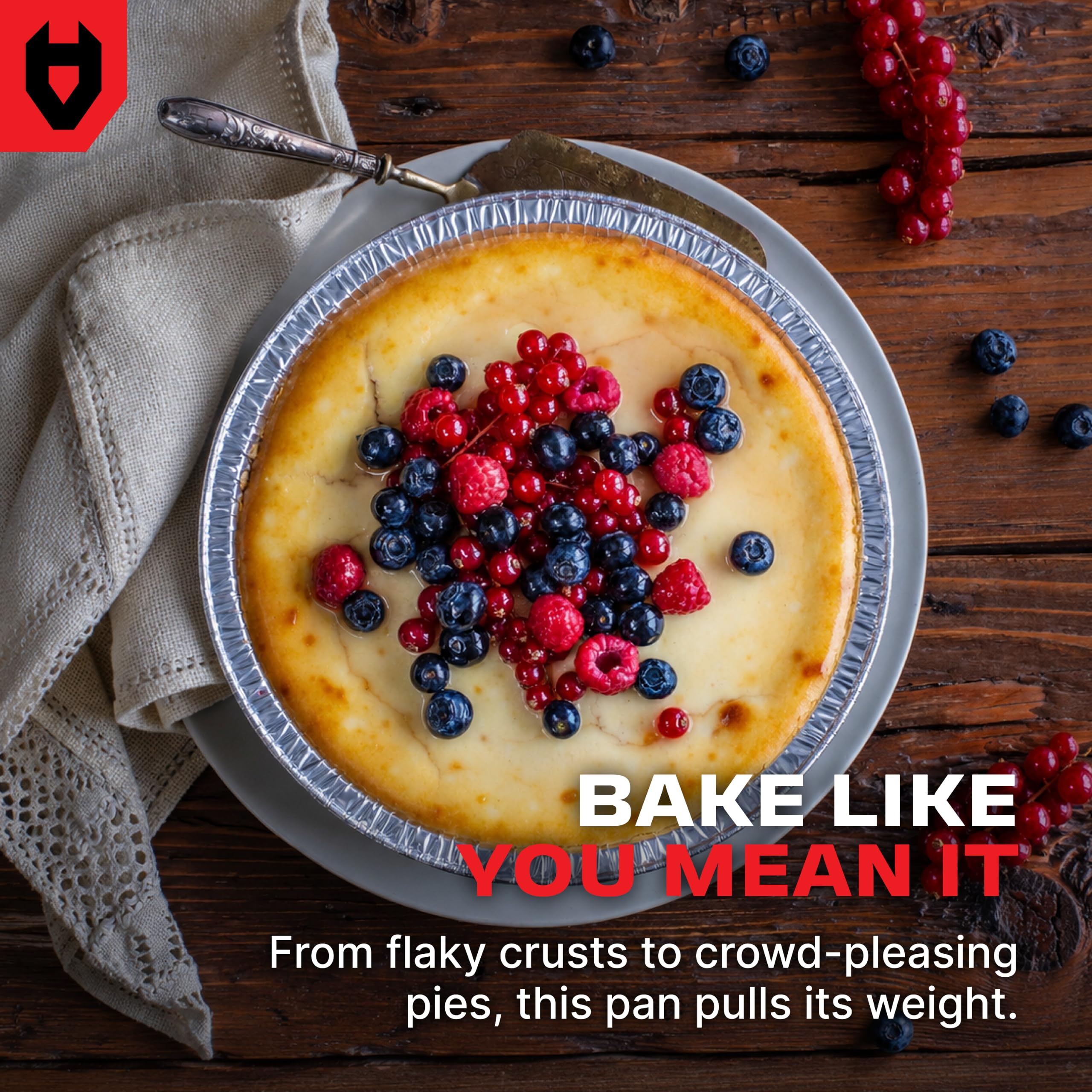 Disposable pie tins for baking serving and storing NoCry 9 inch