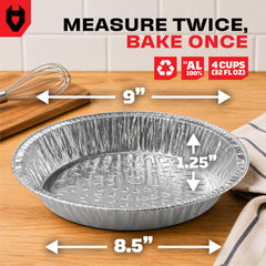 Foil aluminum pie pans with curl lip 9 inch NoCry