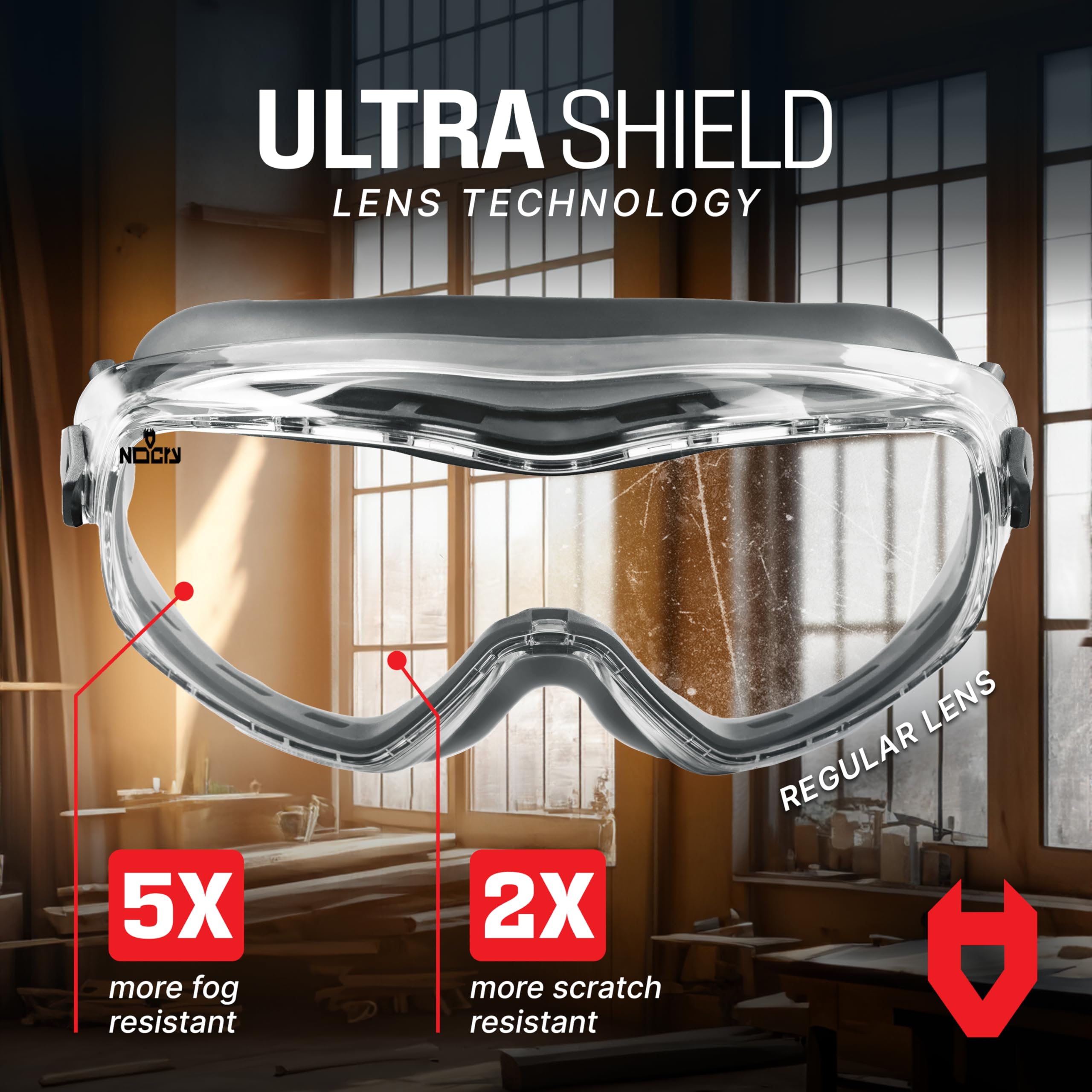 Wraparound panoramic lenses and adjustable headband for a secure fit