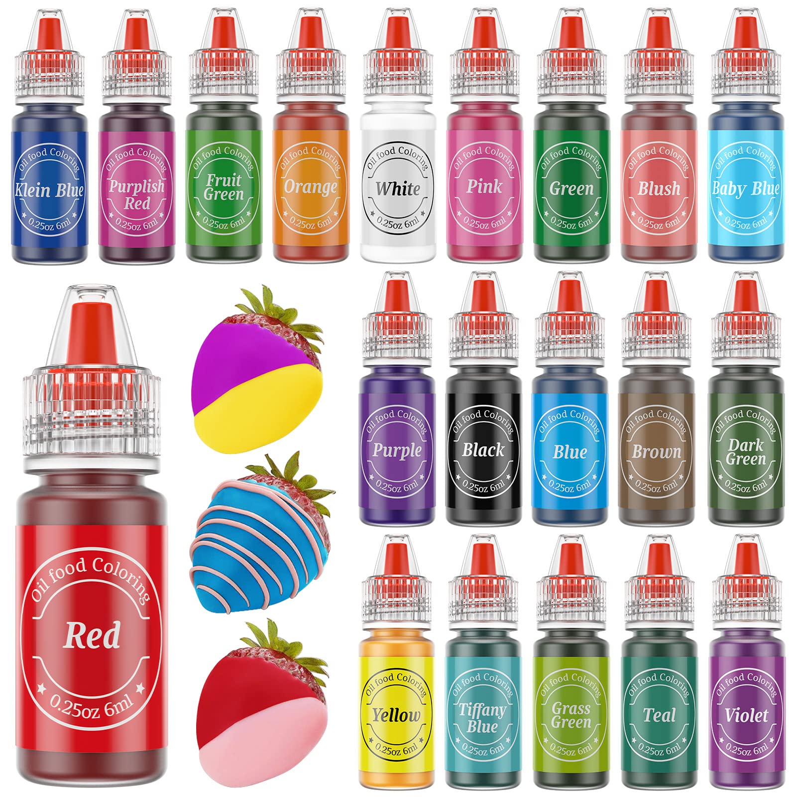 Nomeca oil based chocolate coloring 20 color set 0.25 oz bottles