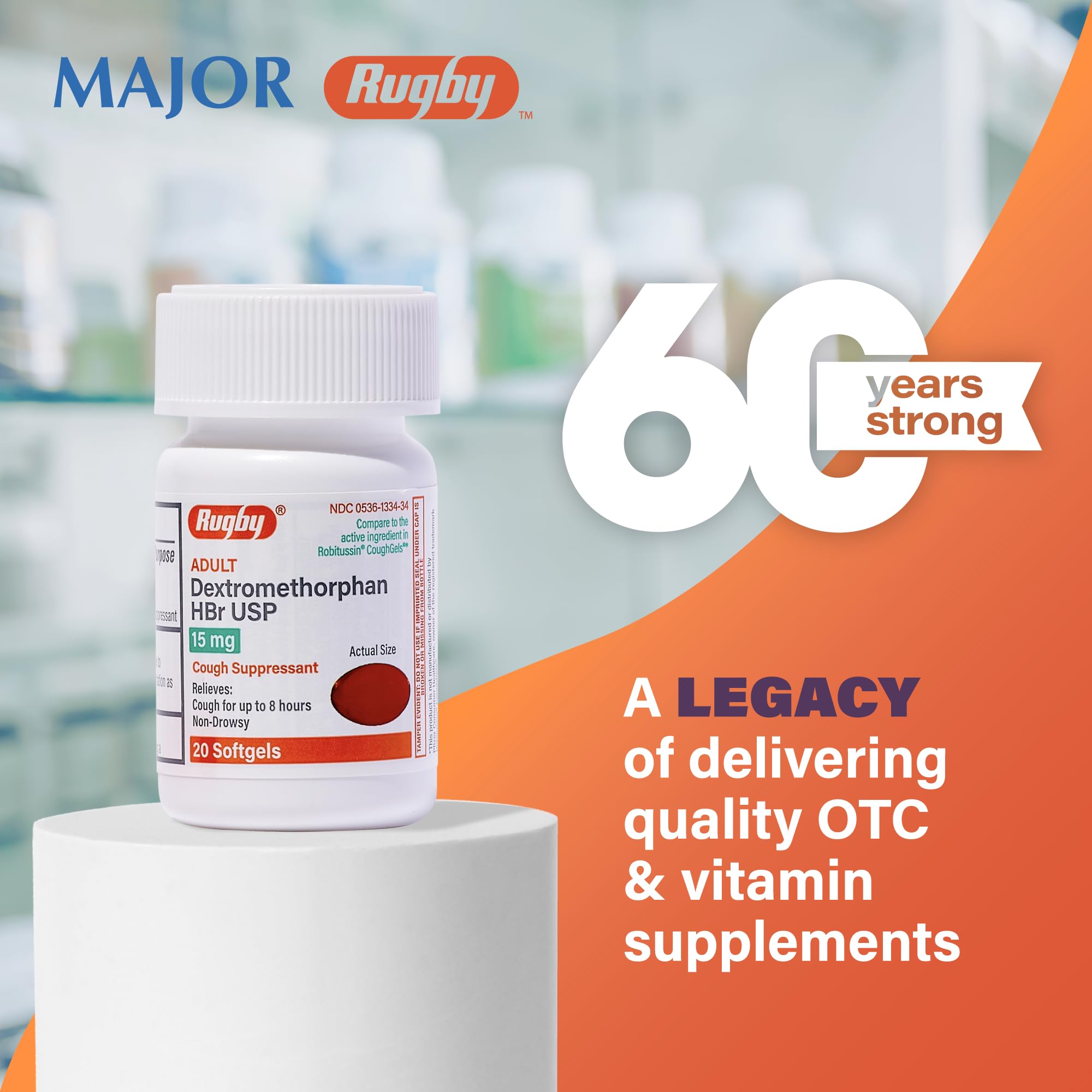 Non-drowsy cough relief 8 hours softgel format