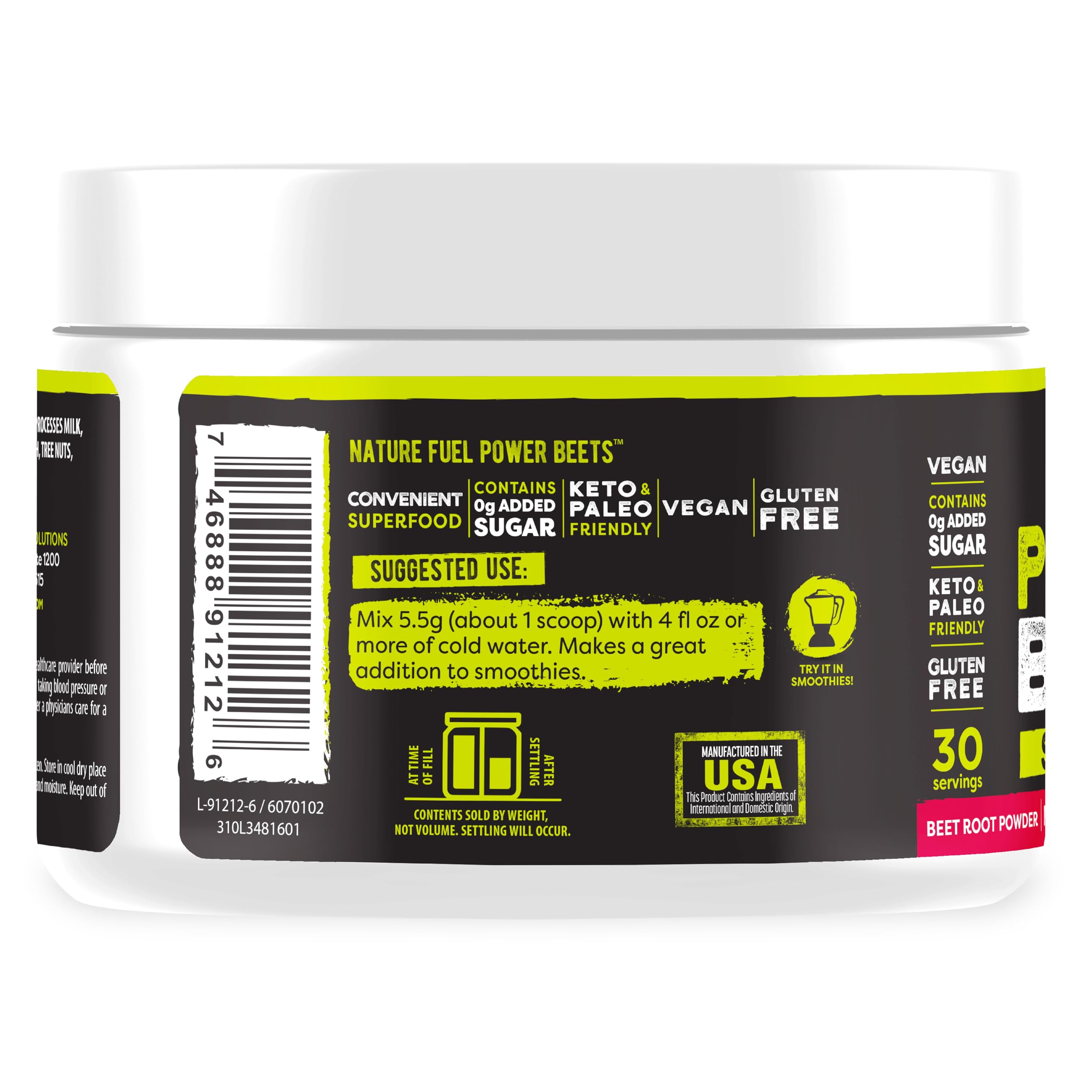 Non-GMO gluten-free beets powder nutrition info