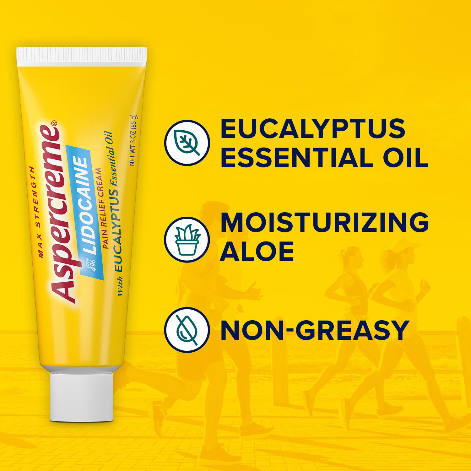 Travel size Aspercreme lidocaine pain relief cream 3 oz