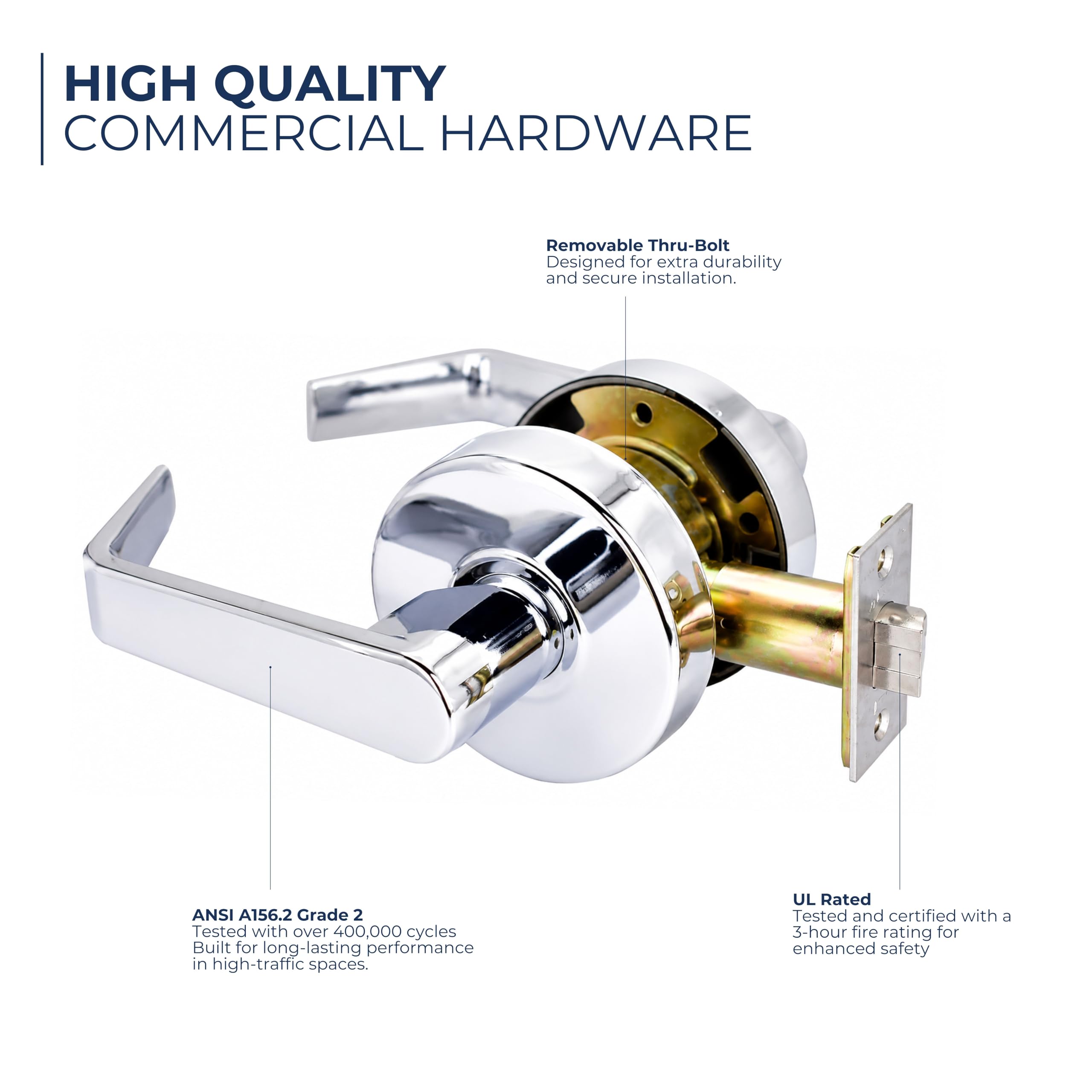 UL listed 3-hour fire rated door lock for safety compliance