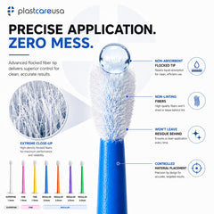 Non-linting microbrushes prevent fibers shedding during micro applications