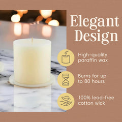 Ivory unscented pillar candle 4x4 by Mister Candle