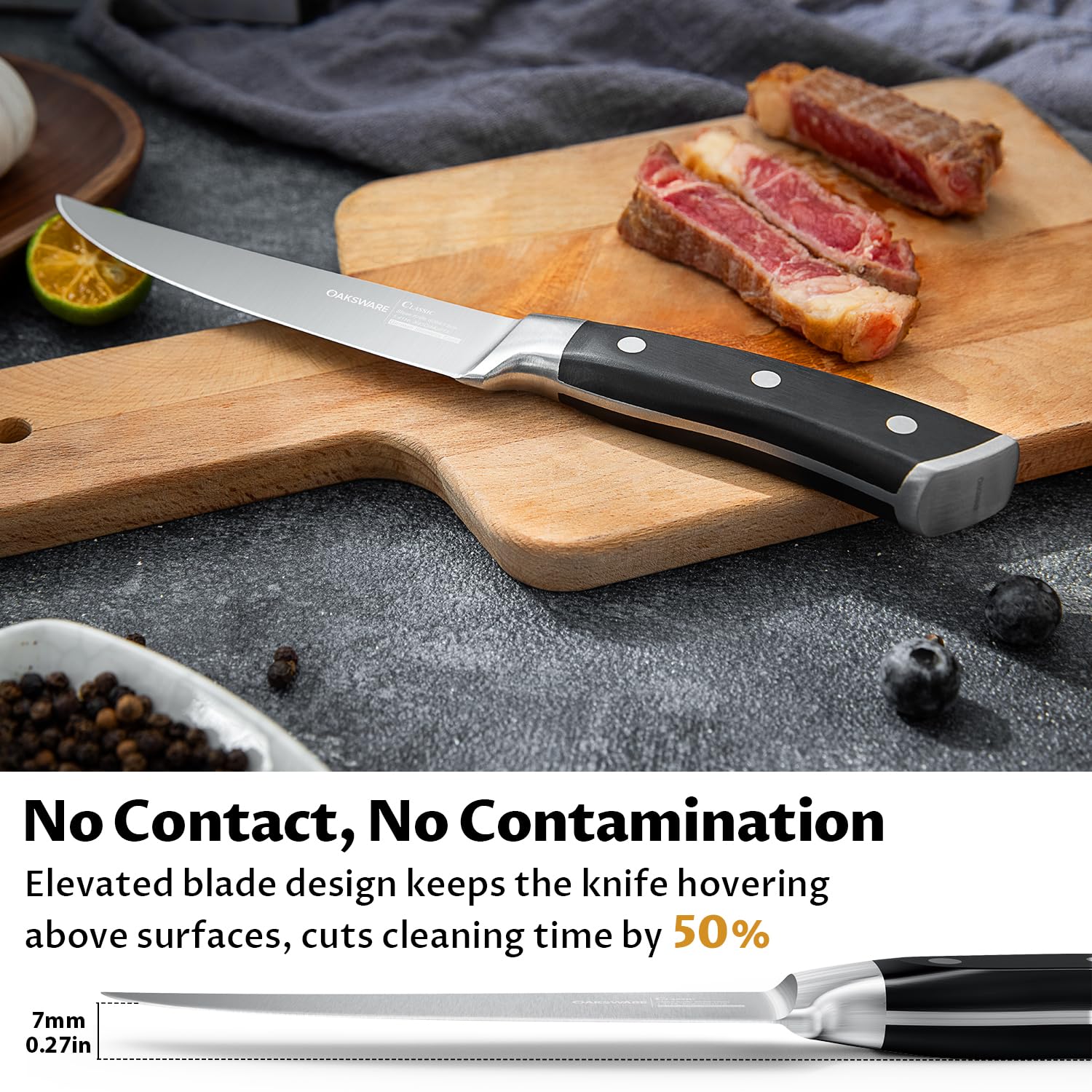 5 inch blade length on each knife