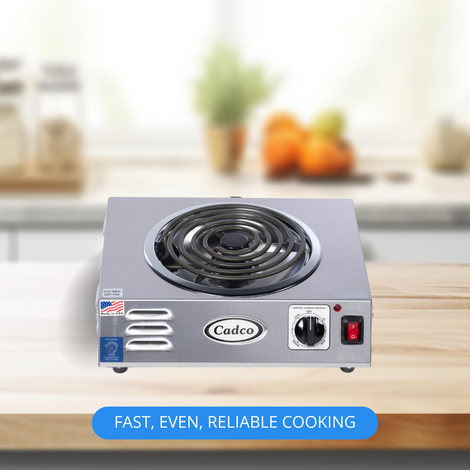 Electrical specs 120v 1500 watts Cadco CSR-3T hot plate