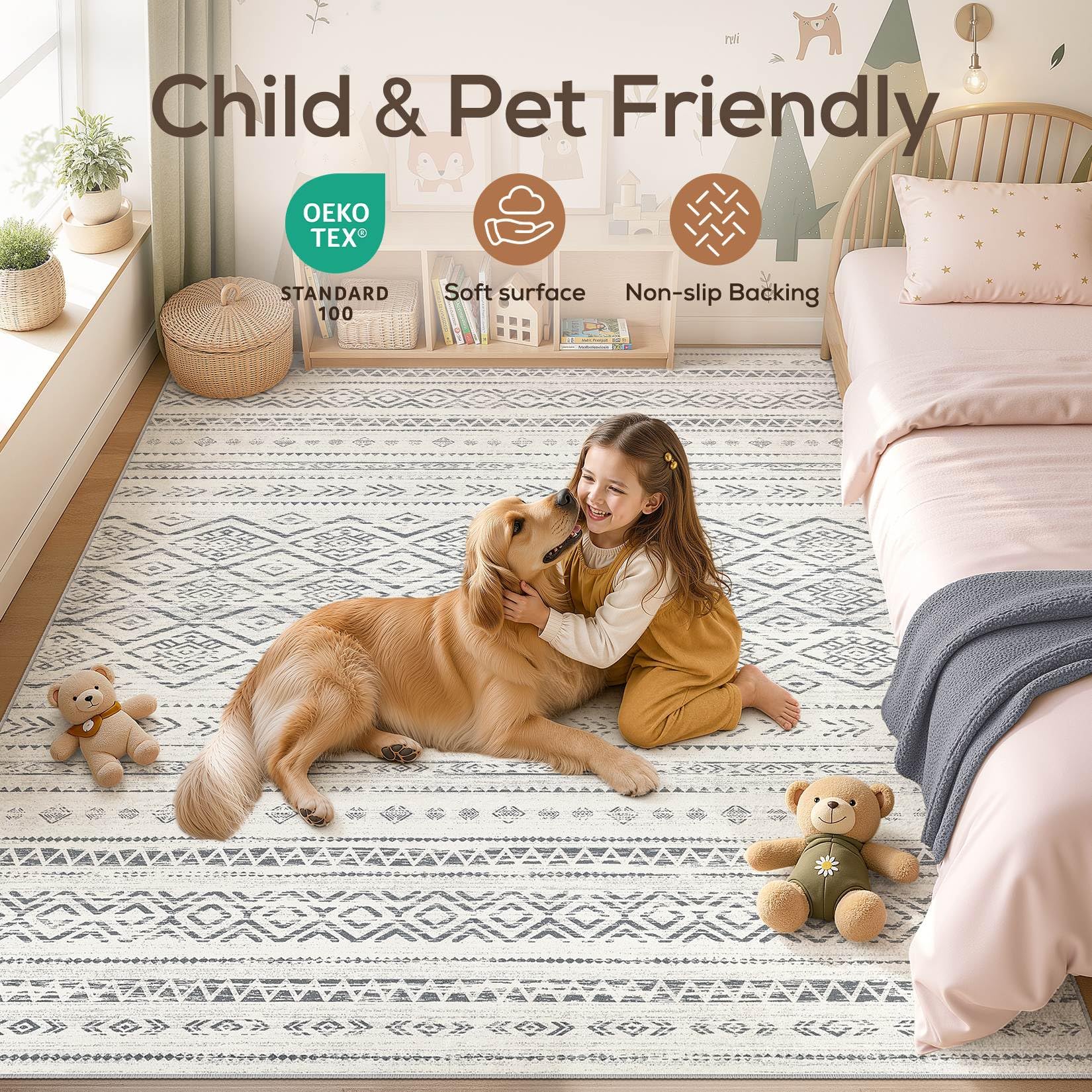 Non-slip backing rug with TPE backing