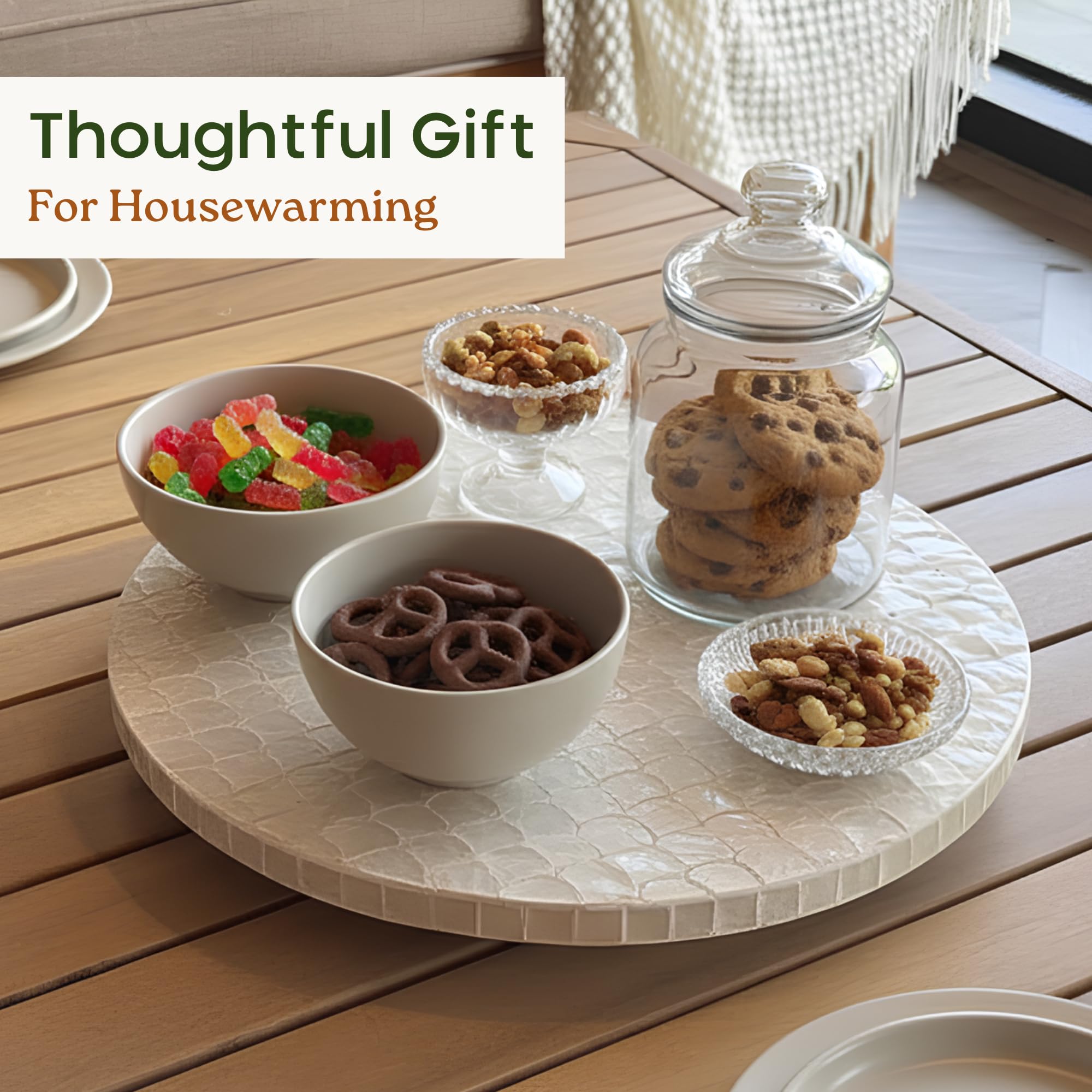 Non-slip base keeps lazy susan stable on surfaces