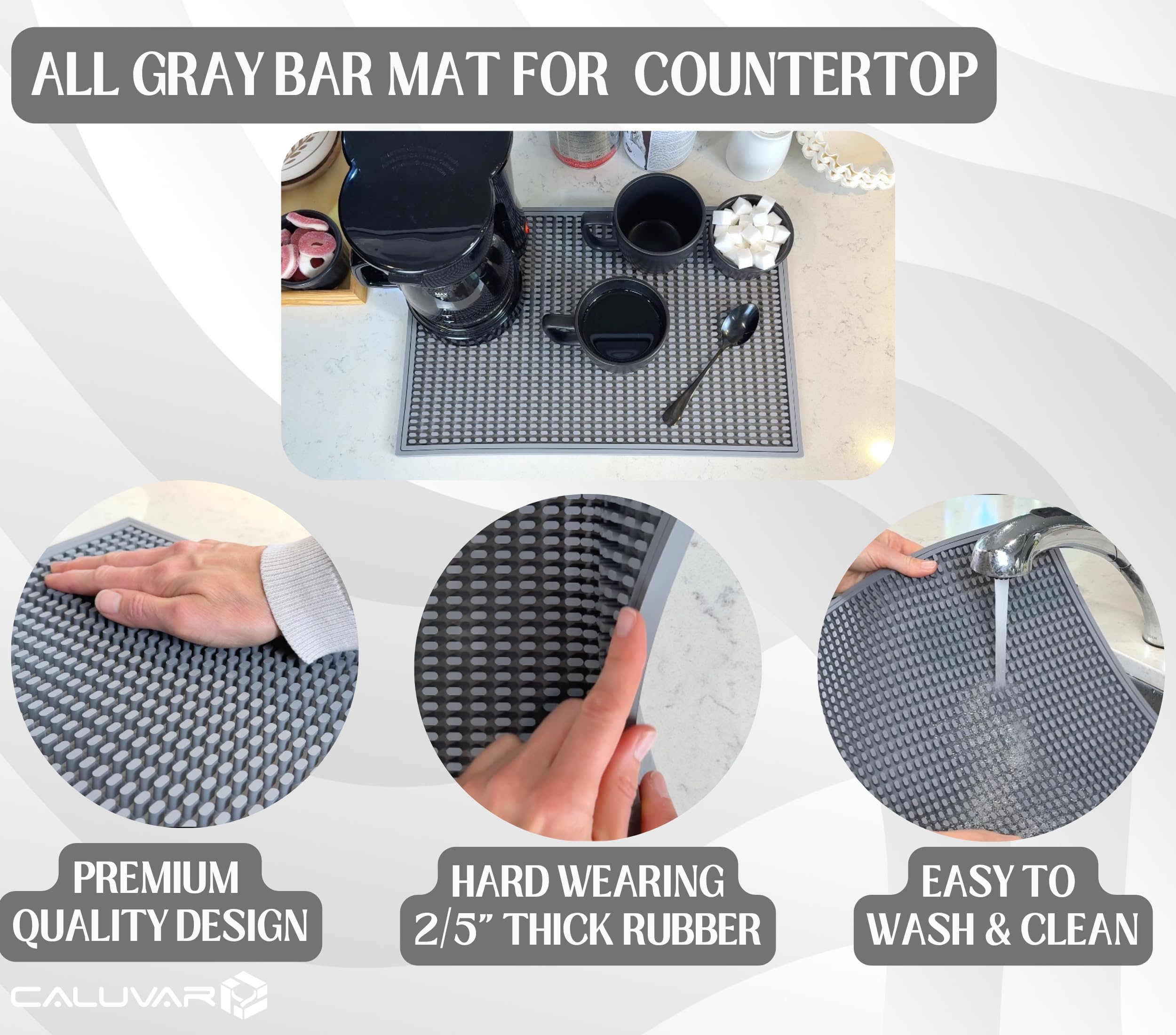 Dishwasher safe silicone mat for kitchen counter