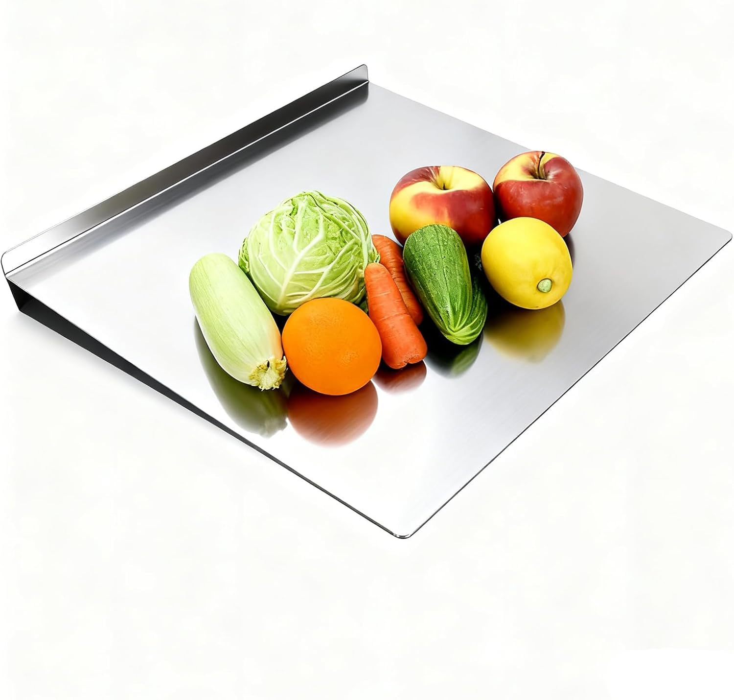 Odorless smooth surface stainless steel cutting board for meat and produce
