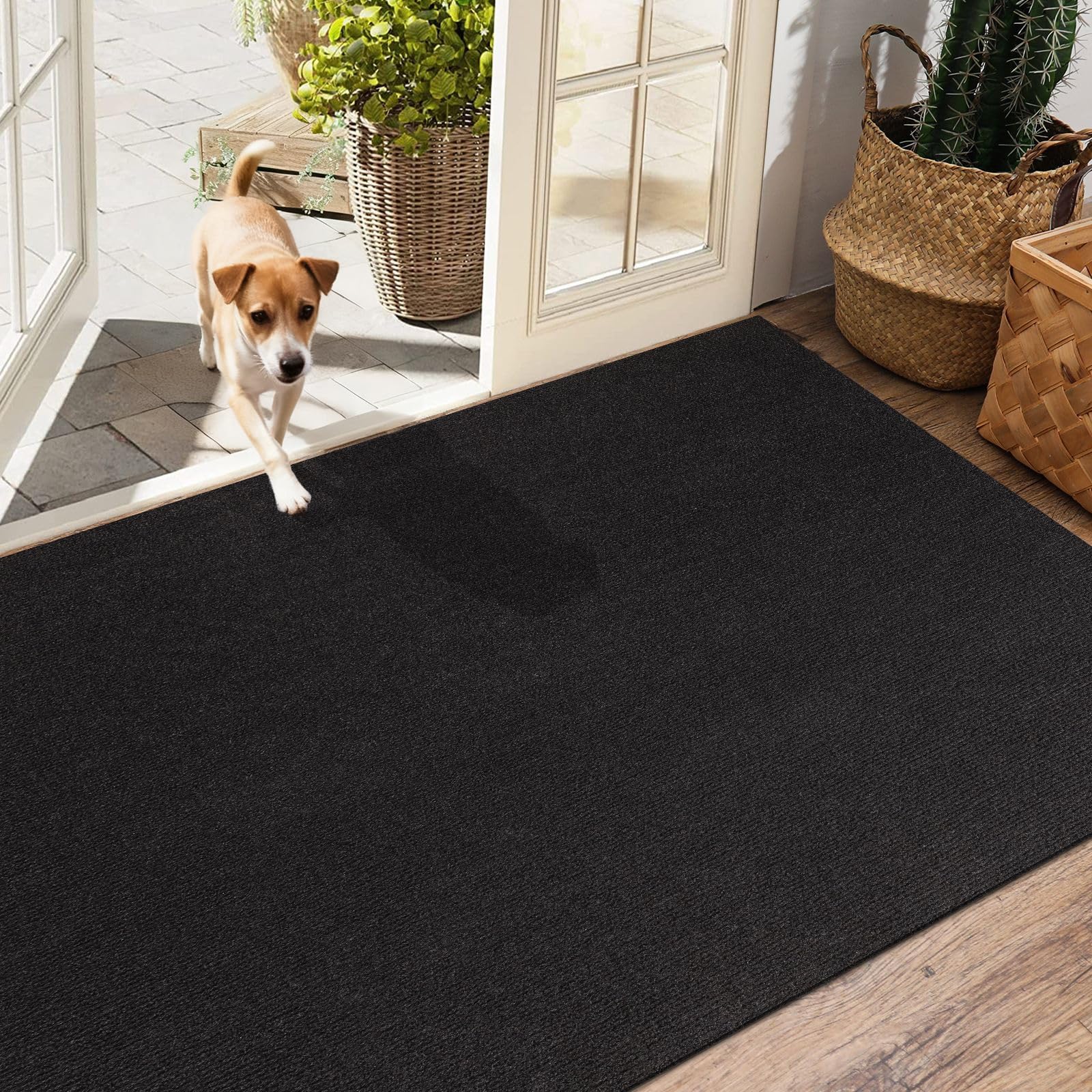 Durable felt and waterproof backing rug for patios and decks