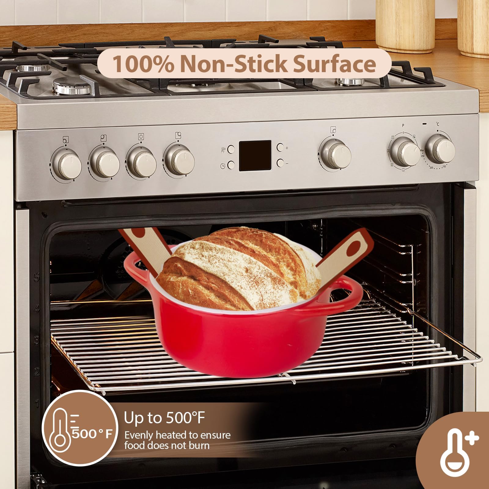 Bread lifting tool made of BPA-free silicone for Dutch oven