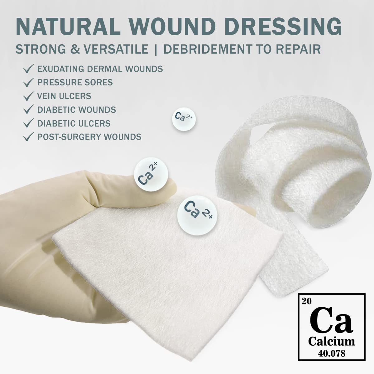 Alginate fibers derived from natural seaweed dressing