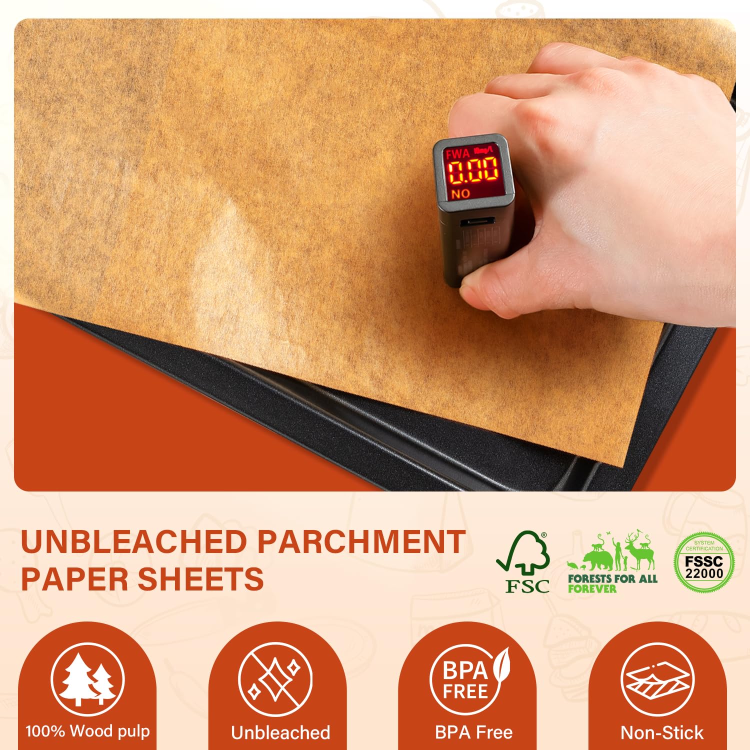Non-stick parchment paper with silicone coating