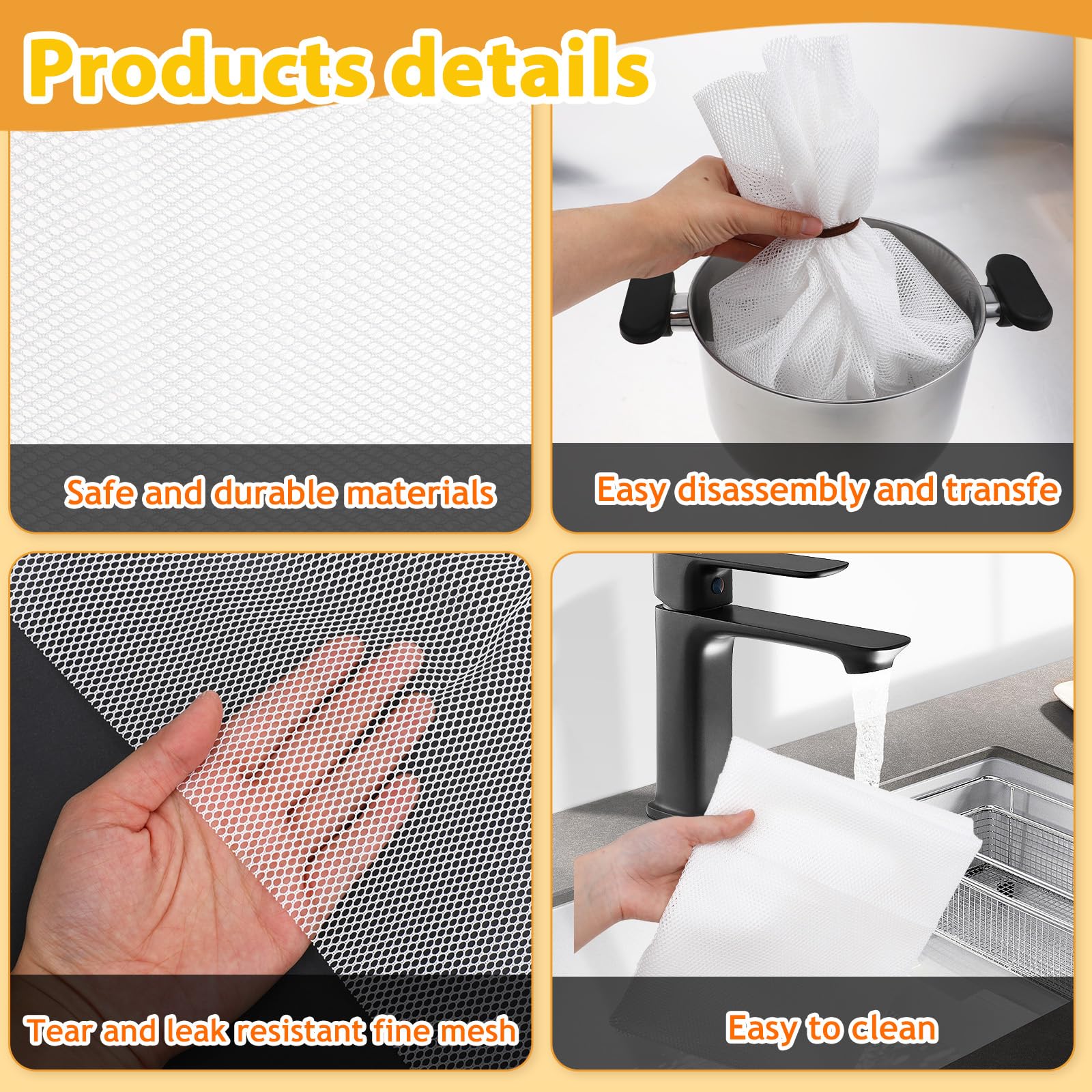 Four nets included for everyday kitchen steaming tasks