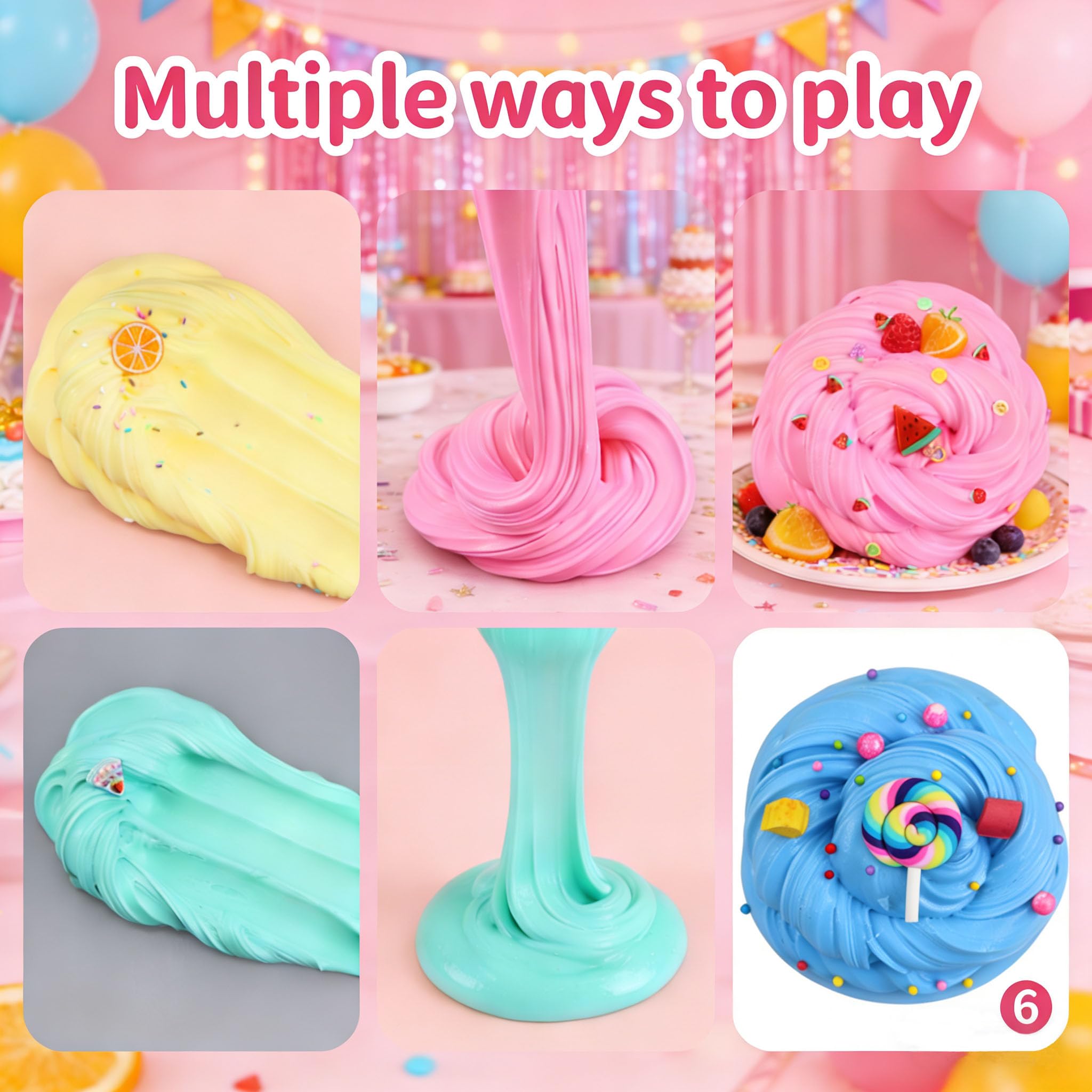 Six-pack slime kit for gifting at parties