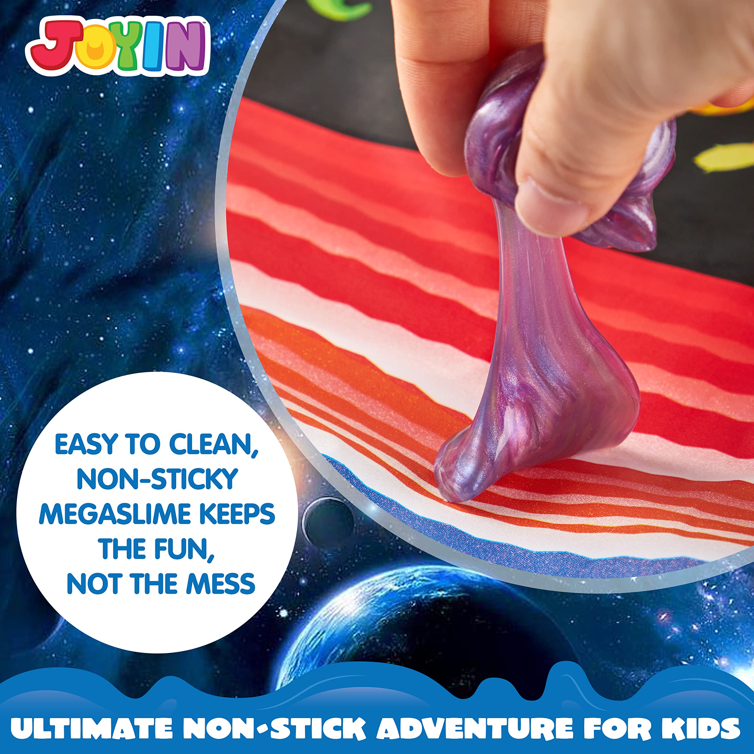 mess-free non-sticky slime ball close-up