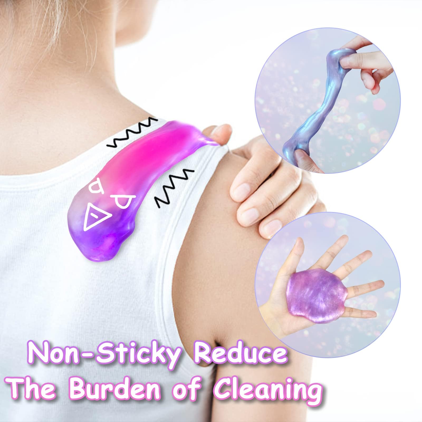 non-sticky soft slime from unicorn kit for play
